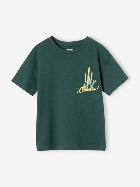 T-Shirt motif poitrine garçon vert+vert sapin - vertbaudet enfant 
