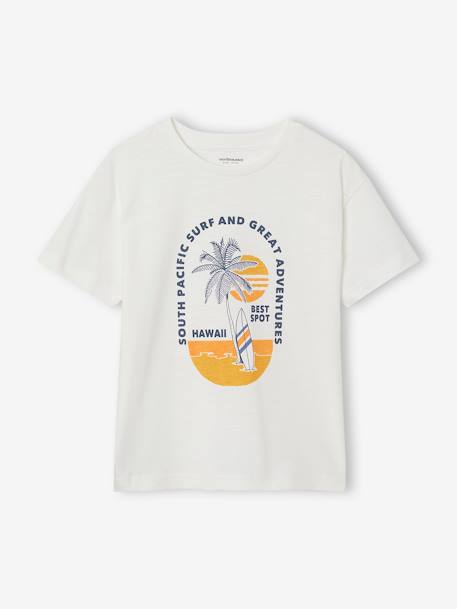 Jongensshirt met grafische motieven ecru+nachtblauw - vertbaudet enfant 