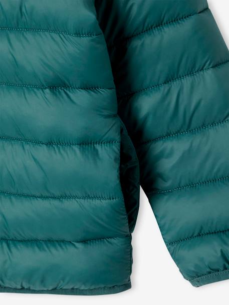 Doudoune garçon légère à capuche bleu+bleu jean+marine+noir+noisette+noix de pécan+rouge+vert émeraude - vertbaudet enfant 