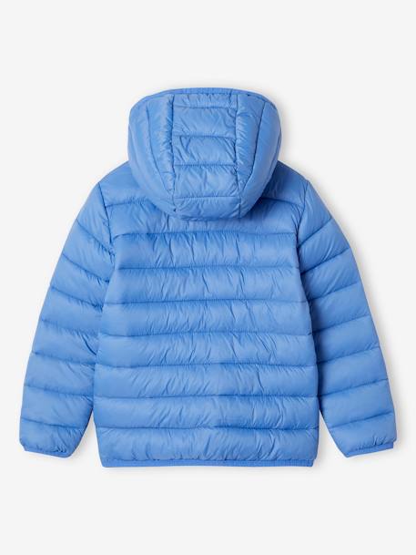 Doudoune garçon légère à capuche bleu+bleu jean+marine+noir+noisette+noix de pécan+rouge+vert émeraude - vertbaudet enfant 