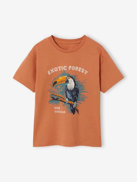 Jongensshirt dierenmotief leiblauw+sinaasappel - vertbaudet enfant 