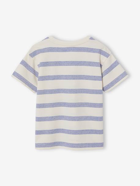 T-shirt garçon épais effet gauffré rayé blanc - vertbaudet enfant 