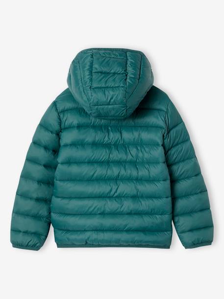 Doudoune garçon légère à capuche bleu+bleu jean+marine+noir+noisette+noix de pécan+rouge+vert émeraude - vertbaudet enfant 