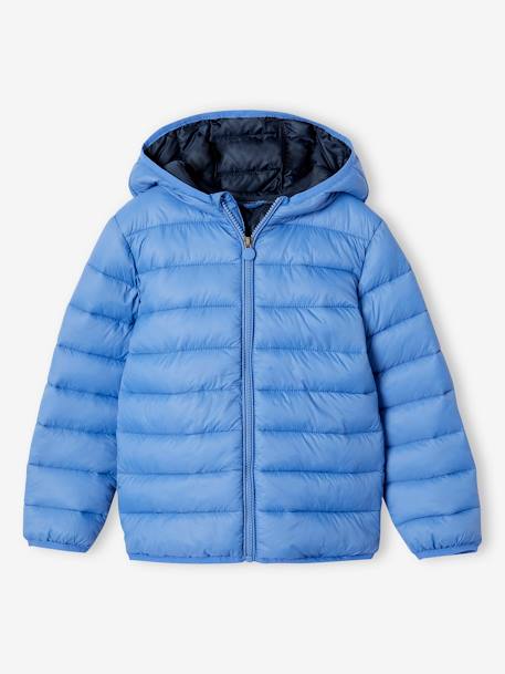 Doudoune garçon légère à capuche bleu+bleu jean+marine+noir+noisette+noix de pécan+rouge+vert émeraude - vertbaudet enfant 