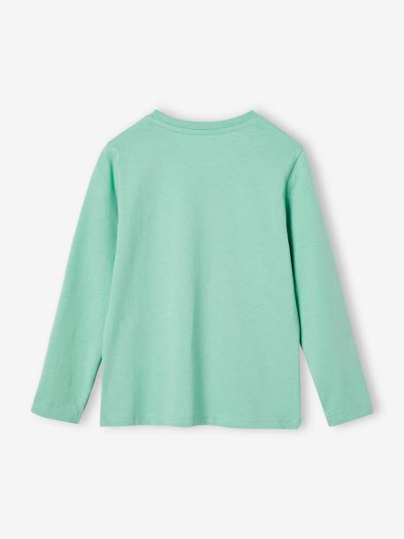 Tee-shirt imprimé garçon manches longues bleu moyen+bleu nuit+écru+vert d'eau - vertbaudet enfant 