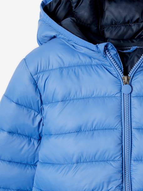 Doudoune garçon légère à capuche bleu+bleu jean+marine+noir+noisette+noix de pécan+rouge+vert émeraude - vertbaudet enfant 