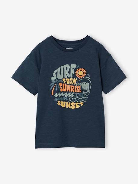 T-shirt motifs graphiques garçon bleu nuit+écru - vertbaudet enfant 