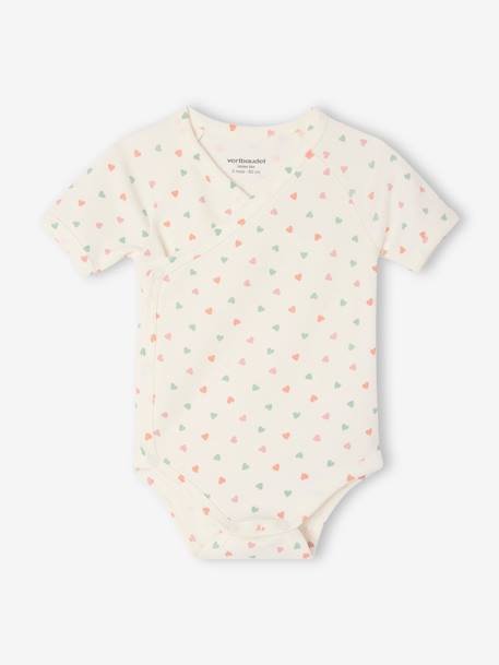 Lot de 3 bodies naissance manches courtes 'mon petit c½ur' rose - vertbaudet enfant 