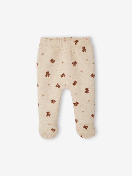 Ensemble naissance ours brassière et pantalon beige chiné - vertbaudet enfant 