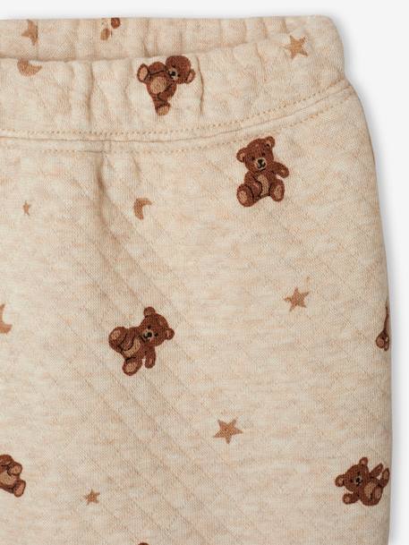 Ensemble naissance ours brassière et pantalon beige chiné - vertbaudet enfant 
