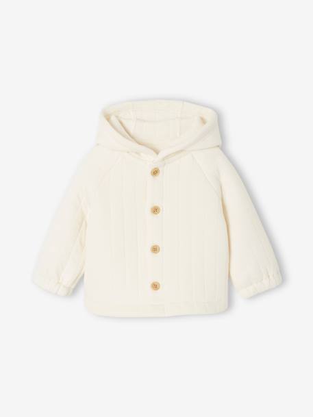 Bébé-Gilet naissance à capuche en molleton matelassé