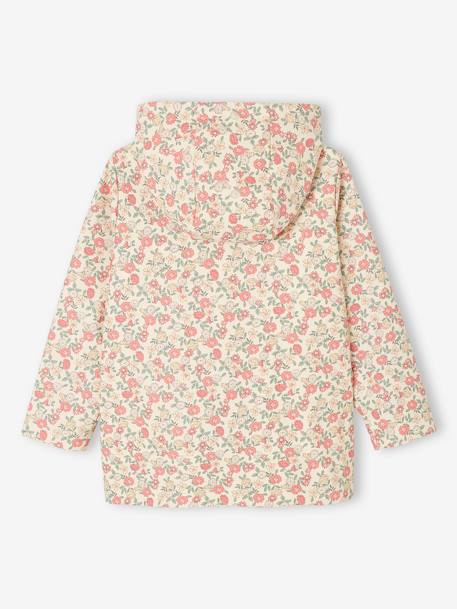 Bedrukte meisjesregenjas met capuchon groen+marineblauw+meerkleurig+vanille - vertbaudet enfant 