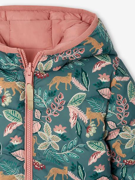 Doudoune fille légère réversible marine+vert émeraude+vert sauge - vertbaudet enfant 