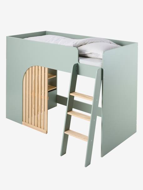 Hoogslaper voor kinderen met opbergruimte Playful groen - vertbaudet enfant 