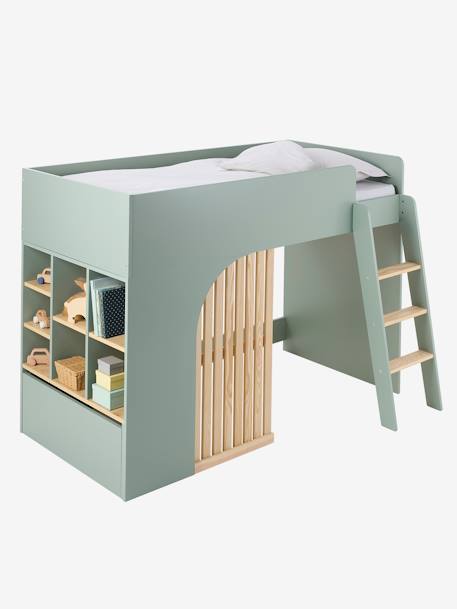 Lit mezzanine enfant avec rangement Playful vert - vertbaudet enfant 