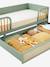 Kinderbed 70x140 cm met rieten lade LIGNE POESIE groen - vertbaudet enfant 