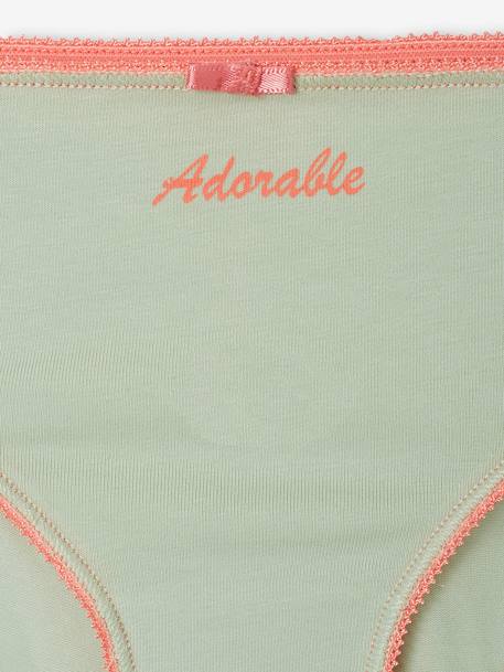 Set van 5 meisjesonderbroeken met print turquoiseblauw - vertbaudet enfant 