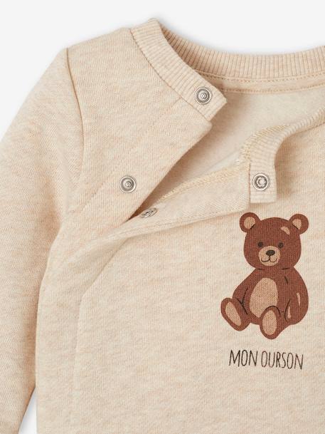 Ensemble naissance ours brassière et pantalon beige chiné - vertbaudet enfant 