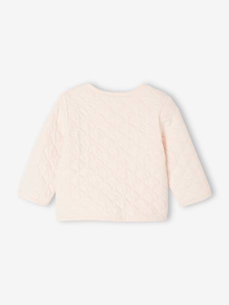 Gilet bébé matelassé en gaze de coton double face rose pâle - vertbaudet enfant 