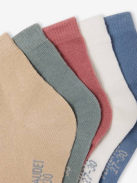 Lot de 5 paires de mi-chaussettes garçon Basics beige - vertbaudet enfant 