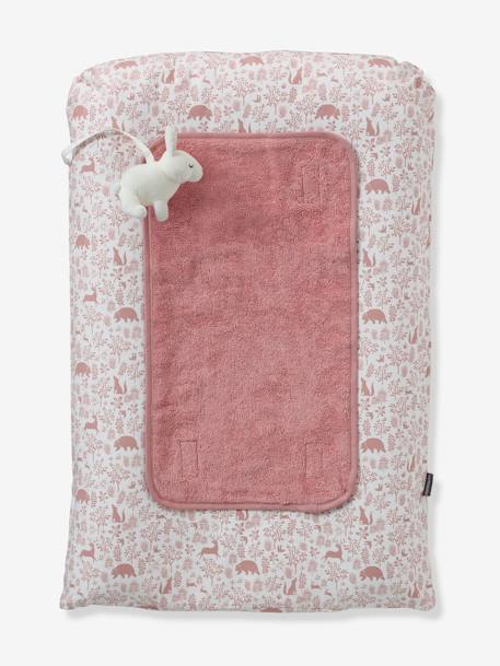 Matelas à langer et 2 tapis de change DANS LES BOIS vert sauge+vieux rose - vertbaudet enfant 