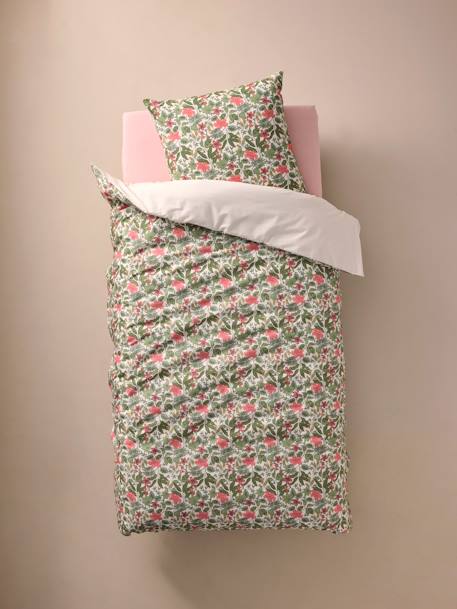 Dekbedovertrekset + kussensloop kind TROPICAL, met gerecycled katoen meerkleurig - vertbaudet enfant 