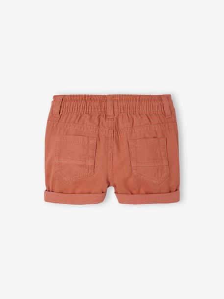 Short bébé garçon en toile taille élastiquée terracotta - vertbaudet enfant 