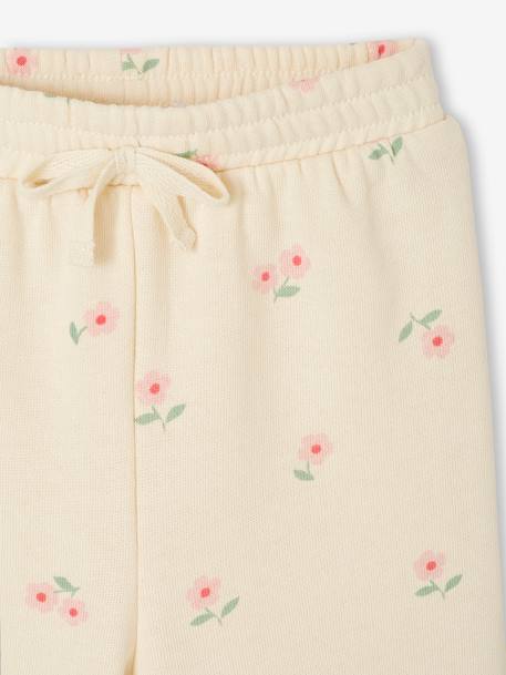 Babybroek met grote bloemmotieven vanille - vertbaudet enfant 