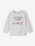 T-shirt bébé à message manches longues blanc+gris chiné - vertbaudet enfant 