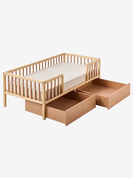 Lit enfant avec grands rangements 70x140 cm CACHE-RÊVES cannelle - vertbaudet enfant 