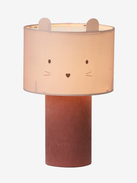 Tafellamp met dierenkop en fluwelen voet rozen - vertbaudet enfant 