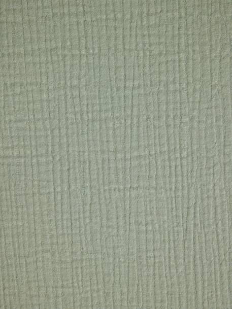 Drap housse bébé uni en gaze de coton Bio* ocre+vanille+vert sauge - vertbaudet enfant 