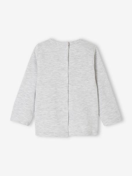 T-shirt met lange mouwen en tekst voor baby's gemêleerd grijs+wit - vertbaudet enfant 