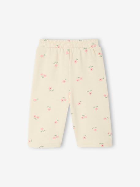 Babybroek met grote bloemmotieven vanille - vertbaudet enfant 