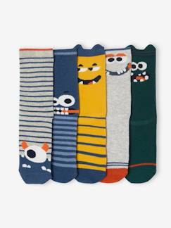 -Lot de 5 paires de chaussettes "monstres" garçon