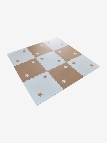 Grand tapis 9 dalles en mousse écru+marron - vertbaudet enfant 