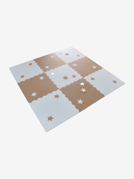 Grand tapis 9 dalles en mousse écru+marron - vertbaudet enfant 