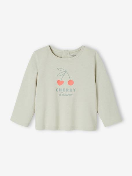 Set van 2 Basics babyshirts met lange mouwen saliegroen - vertbaudet enfant 