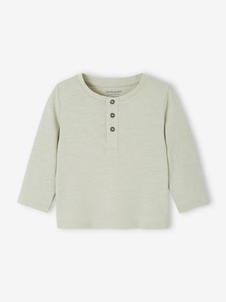 Lot 2 tunische Basics baby's longsleeve shirts groengrijs - vertbaudet enfant 