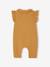 Combinaison bébé fille en gaze de coton manches courtes à volants caramel+vert sauge - vertbaudet enfant 