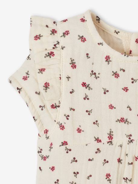 Combinaison bébé en gaze de coton écru - vertbaudet enfant 