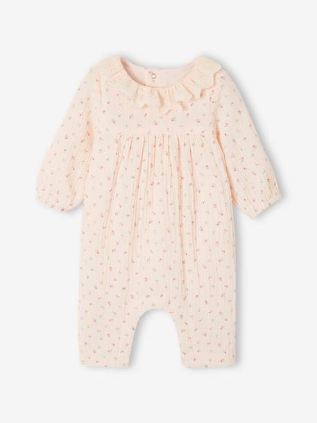 Katoenen babypakje van hydrofiel doek lichtroze - vertbaudet enfant 