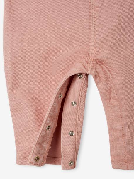 Salopette bébé bretelles à volants rose poudré - vertbaudet enfant 