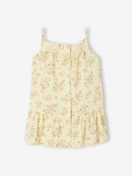 Ensemble fleuri robe et culotte naissance jaune pâle - vertbaudet enfant 