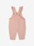 Salopette bébé bretelles à volants rose poudré - vertbaudet enfant 
