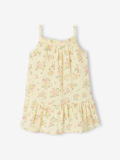 Ensemble fleuri robe et culotte naissance jaune pâle - vertbaudet enfant 
