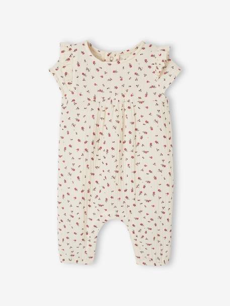 Combinaison bébé en gaze de coton écru - vertbaudet enfant 
