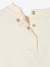 Babysweater met ronde kraag Basics ecru+saliegroen - vertbaudet enfant 