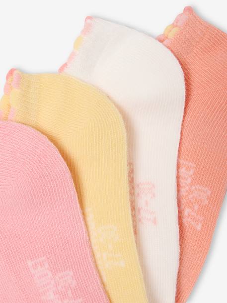 Set van 4 paar meisjessokken Basics snoepjesroze - vertbaudet enfant 