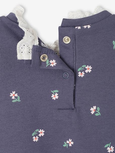 Sweat col en broderie anglaise bébé marine - vertbaudet enfant 